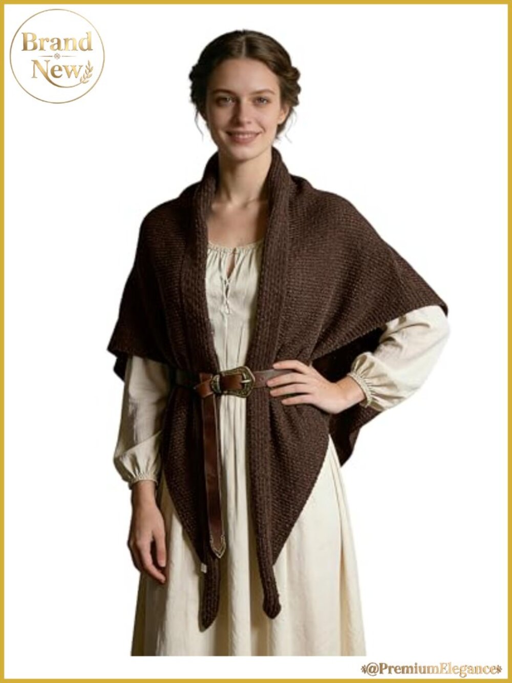 Medieval Renaissance Knit Triangle Shawl Wrap Acrylic Ren Faire
